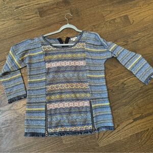 🔥End of year sale🔥Lucky brand embroidered sweater with zippers-M